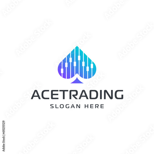 Modern ace combination logo and trading chart. It is suitable for use as a trading logo.