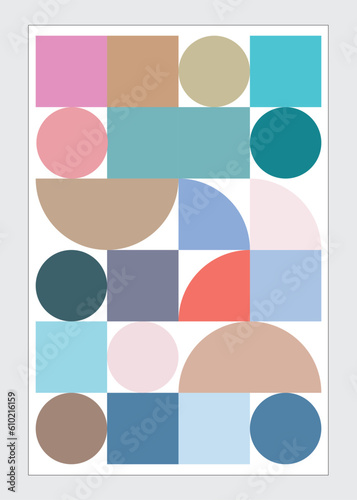 Geometric shape design background. Vector illustration. Colorful Retro Abstract Shapes Notebook Cover.  Vector illustration.