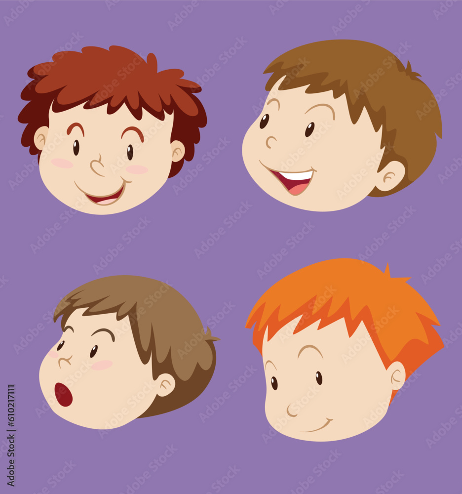 Different emotions of little boys vector Different emotions of little boys vector