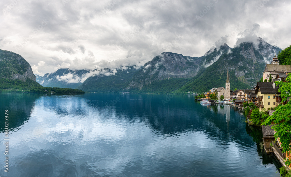 Hallstatt with Hallstatt Lake -  dreamlike Austrian landscape