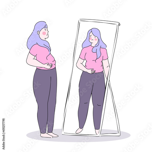 Women are worried about their obese shape and gaining weight.