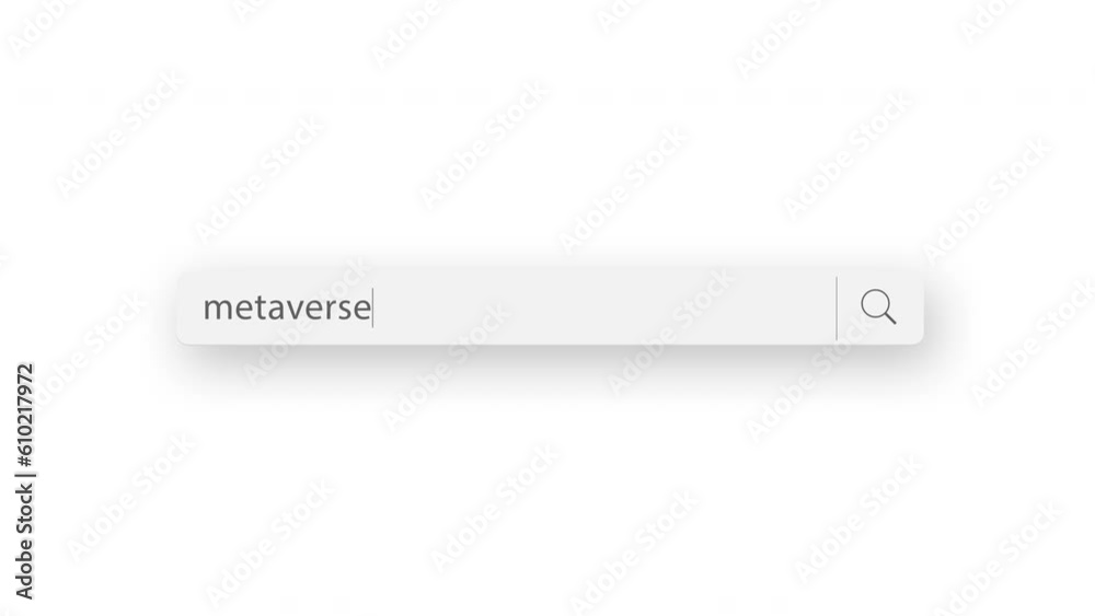 metaverse search query, Internet web page with search bar and blinking cursor on white background, 4K internet search animation metaverse search query, Internet web page with search bar and blinking cursor on white background, 4K internet search animation