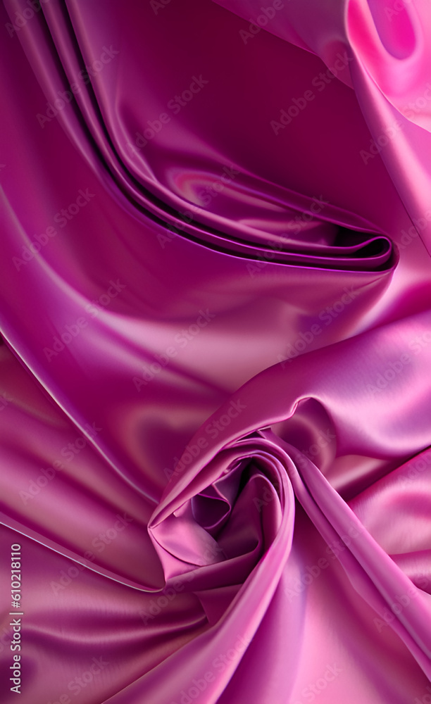 Abstract satin textured fabric background with pleats.