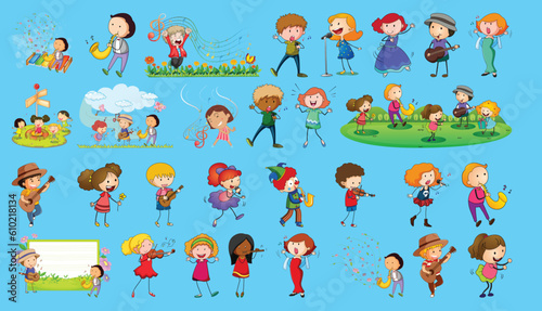 Set of musician character vector 