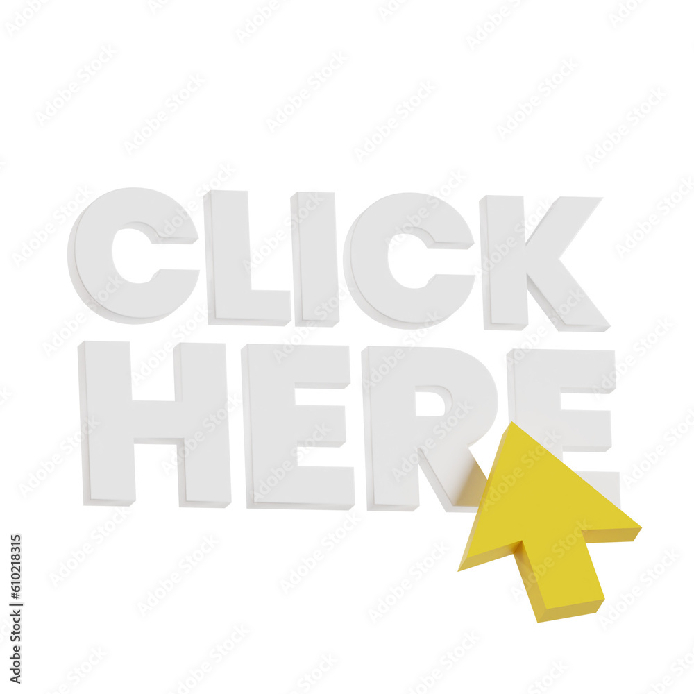 3D Click Here Icon 3D Click Here Icon