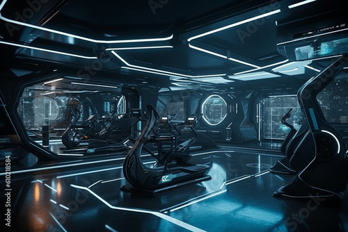 a futuristic gym, the sport of the future, Generative AI © forenna