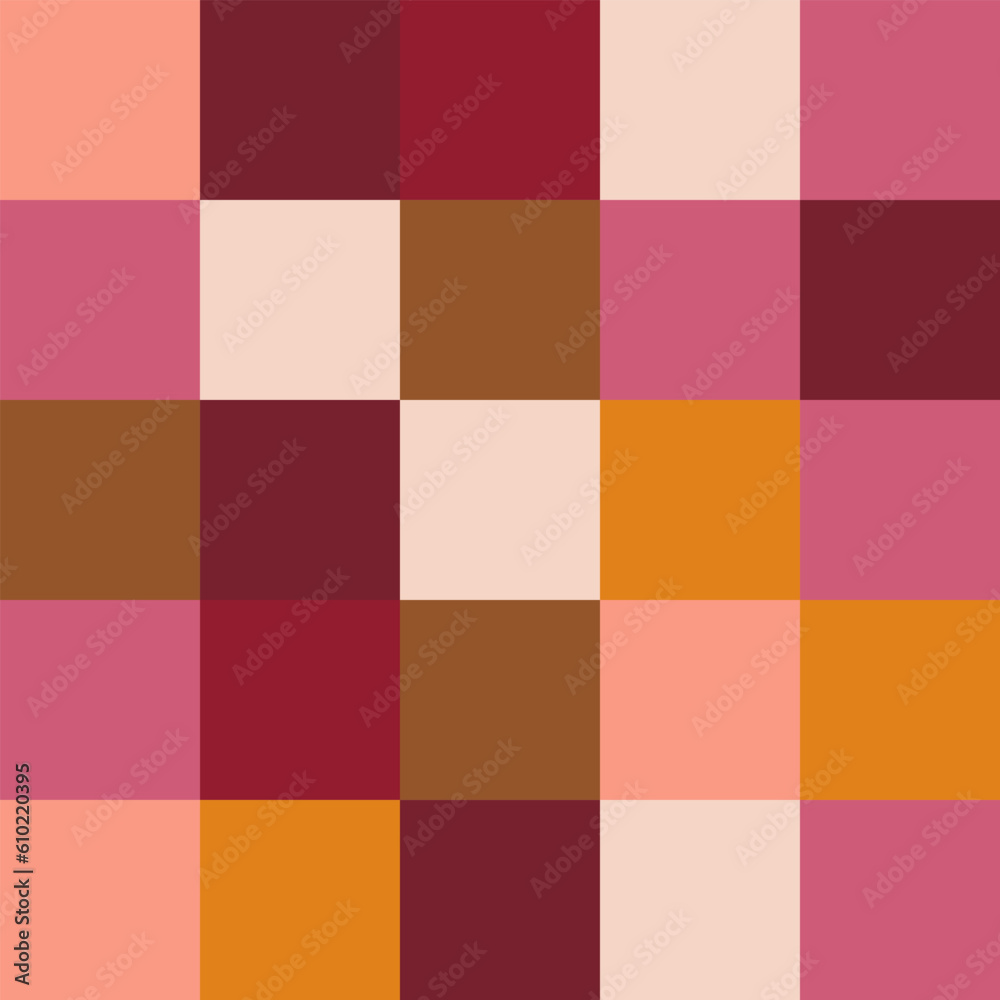 Vector Seamless Repeat Geometric Happy Pattern Check Square Gingham Loose