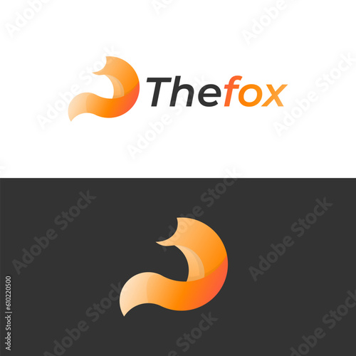 modern minimal fox logo design with gradient color