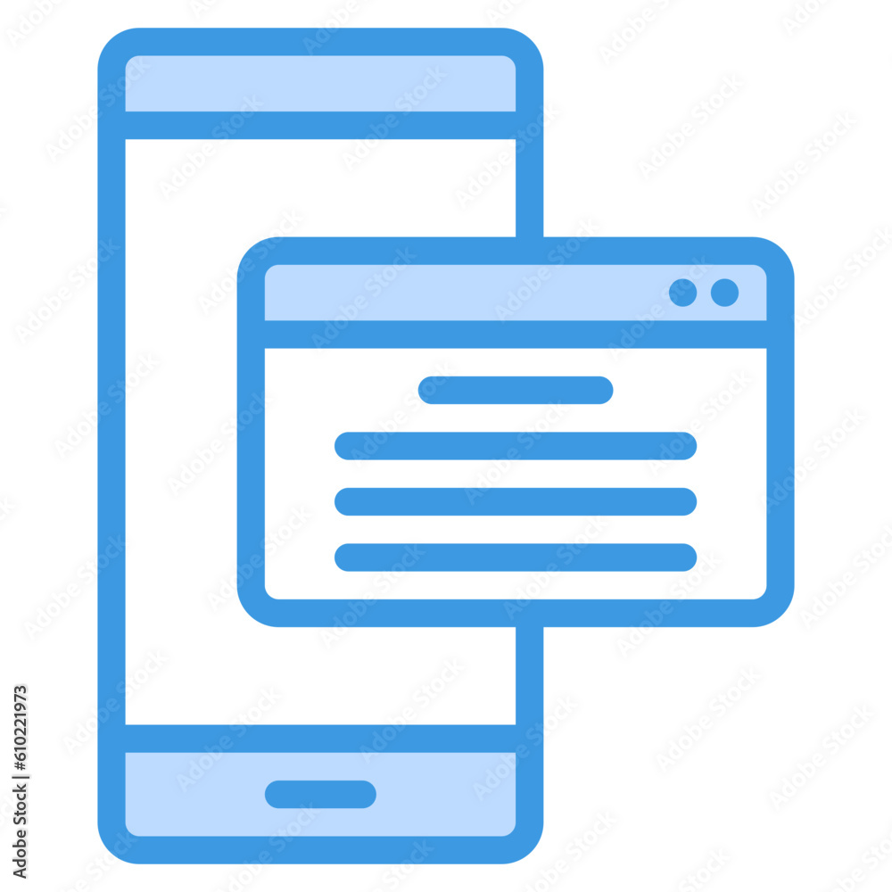 Website smartphone blue line icon, use for website mobile app presentation Website smartphone blue line icon, use for website mobile app presentation