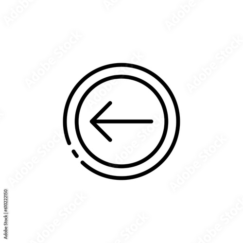 Left. Line icon, black, left button. Vector icon.