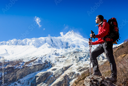 Hiking in Himalaya mountains