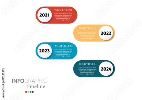 Colorful diagram, timeline and schedule isolated on light background,Abstract business rounded infographic template with 4 options.
