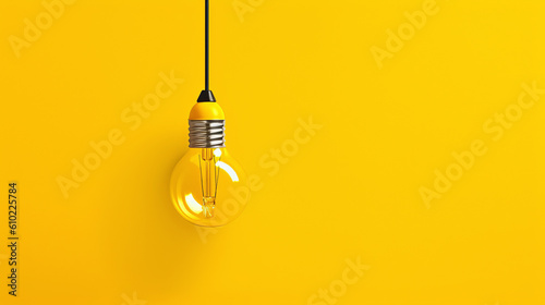 light bulb on yellow background