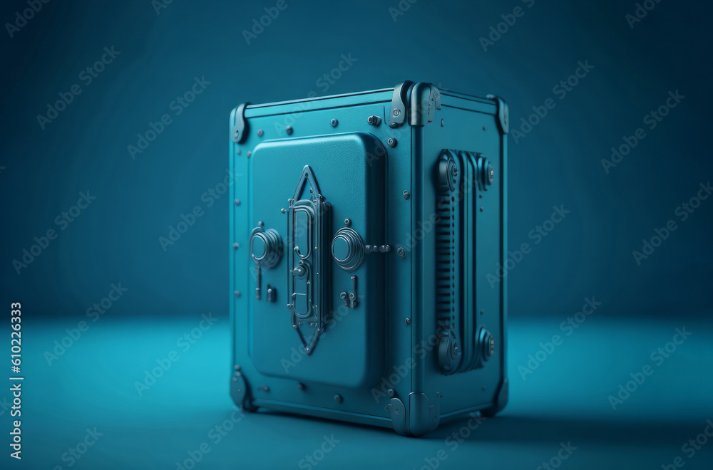 Closed metallic safe box. AI Generated Closed metallic safe box. AI Generated