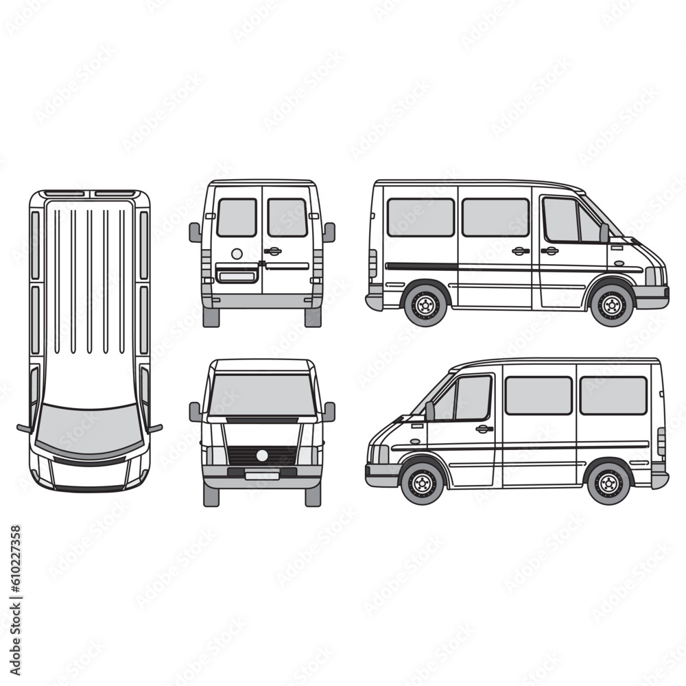 outline of van, minibus part 264