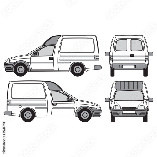 outline of van, minibus part 255