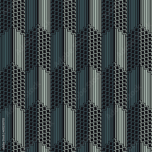 Tonal Green Modern Geometric Striped Pattern