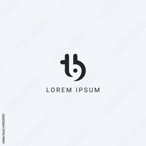 Abstract letterTB BT monogram logo vector template. Initial based minimal flat icon vector.