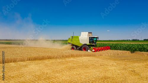 Combine  harvester machine  harvest ripe cereal  wheat