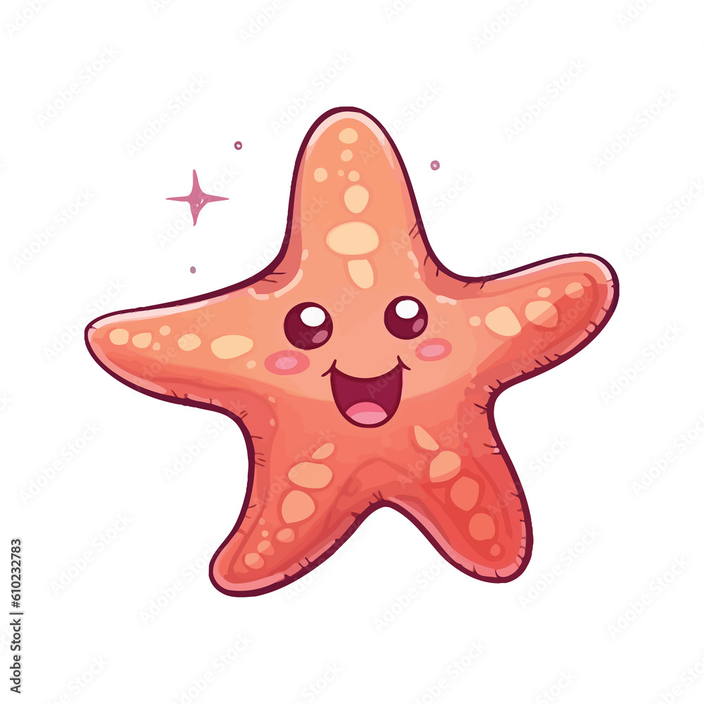 Charming Starfish Star: Cute 2D Artwork Charming Starfish Star: Cute 2D Artwork