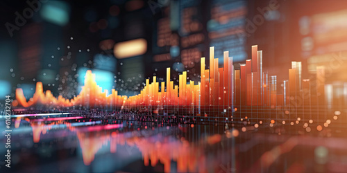 Economic 3D charts. Generative AI
