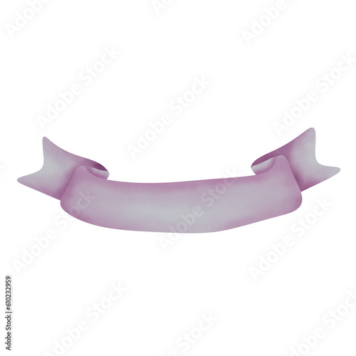 Ribbon bow pastel purple illustration 