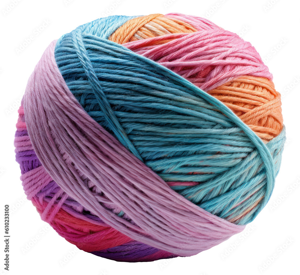 Yarn ball isolated. Generative AI.