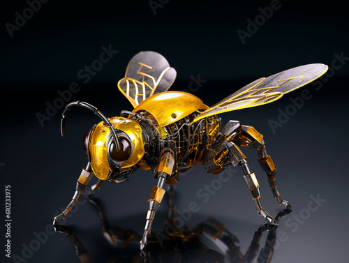 Yellow Bee Futuristic Robot AI Generated