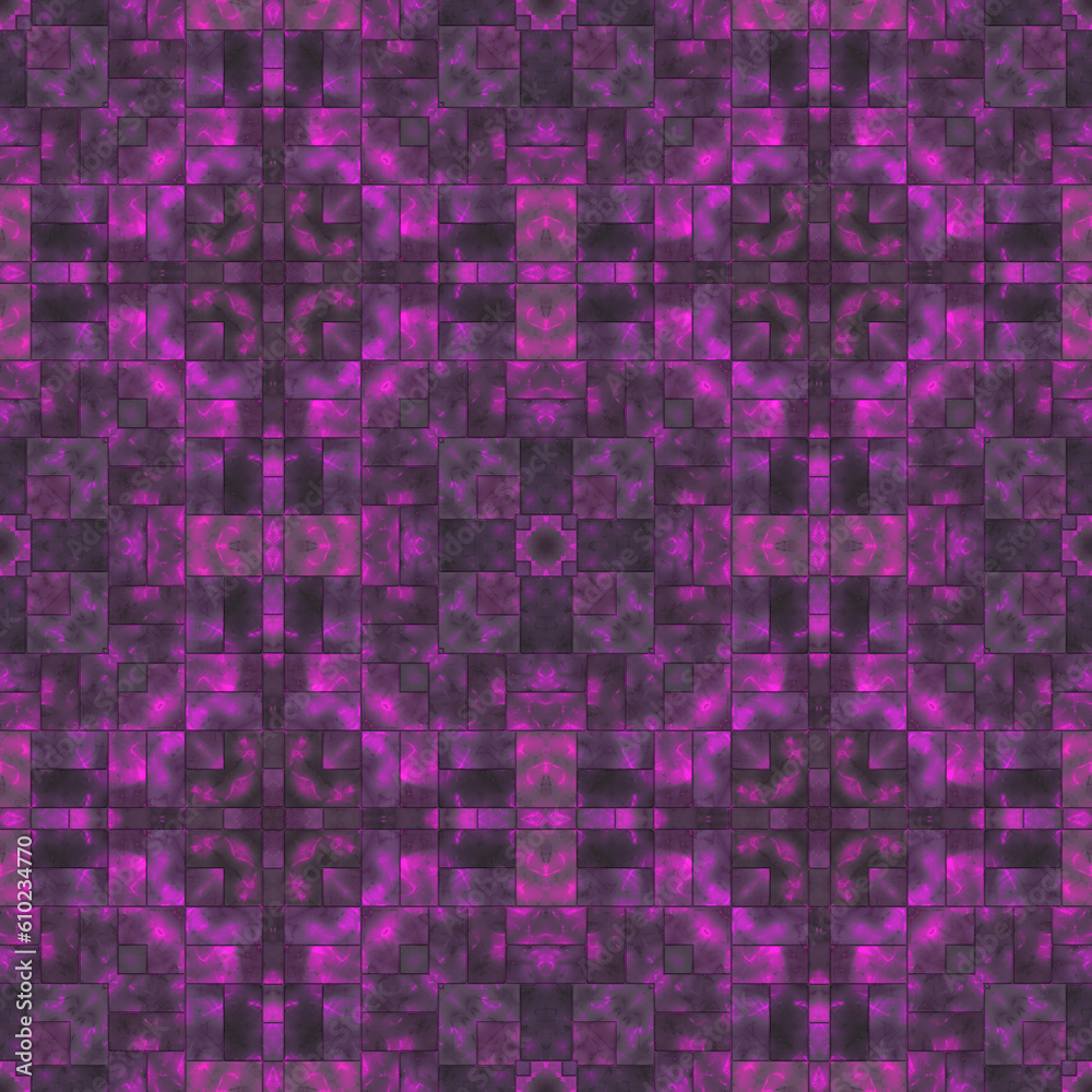 Dark purple pink crystal diamond glass kaleidoscope mosaic prism pattern 3d seamless backdrop