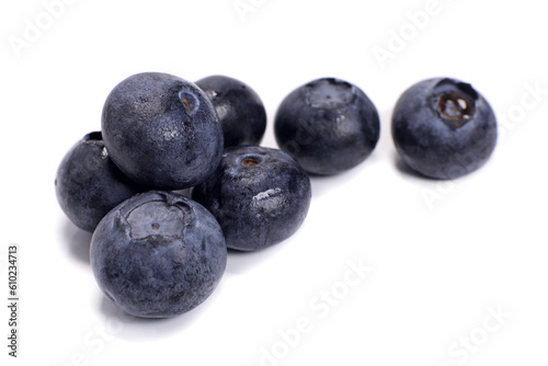 Ripe blueberry isolated on white  healthy food  diet concept