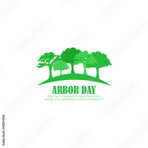 Vector illustration of Arbor Day social media story feed mockup template