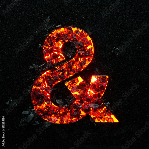 High quality photo image of a glowing symbol on a black background.