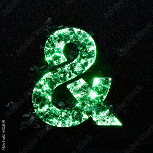 High quality photo image of a glowing symbol on a black background.