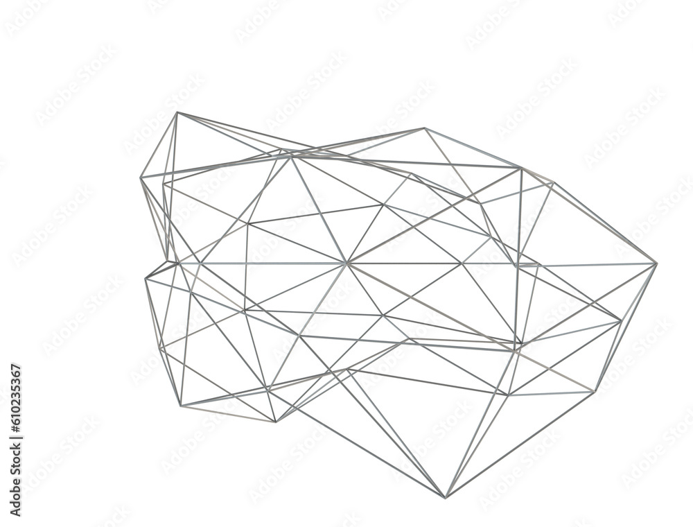 Polygonal mesh wireframe abstract 3d shape Polygonal mesh wireframe abstract 3d shape
