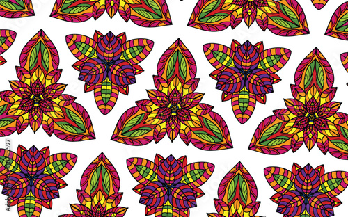 Mandala flowers pattern art design for modified your new art work design print, sticker, embroidery ethnic ikat and other.