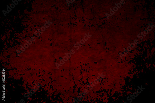 Red grunge background with scratches and cracks. Texture, wall, concrete texture background with space
