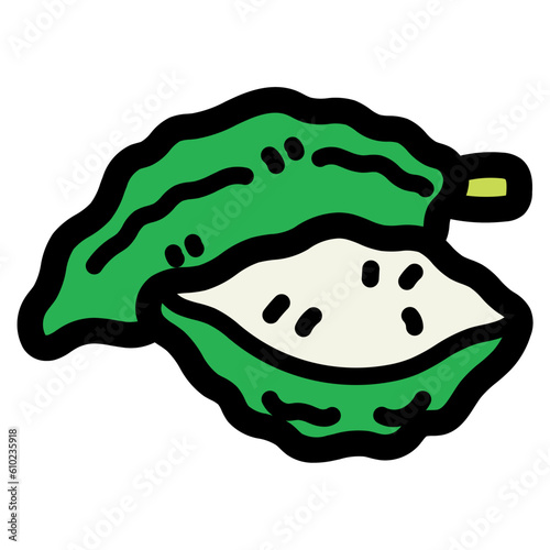 bitter gourd filled outline icon style