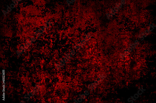 Red grunge background with scratches and cracks. Texture  wall  concrete texture background with space
