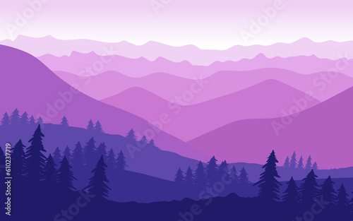 Vector landscape minimalist modern simple aesthetic, natural feel