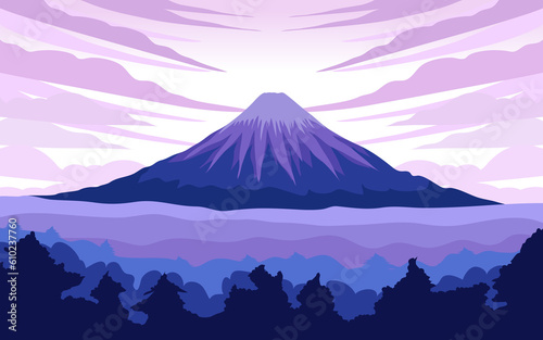 Vector landscape minimalist modern simple aesthetic, natural feel
