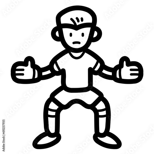 goalkeeper line icon style