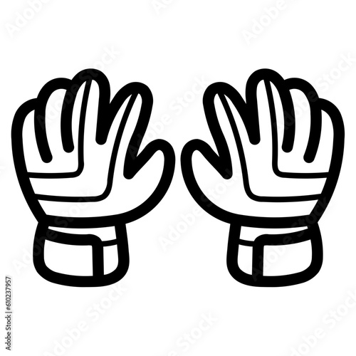 goalkeeper gloves line icon style
