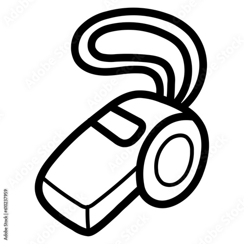 referee whistle line icon style