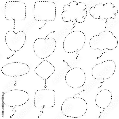 Speech bubble simple design. Frame border hand drawn simple design. Speech bubble decorative elements.