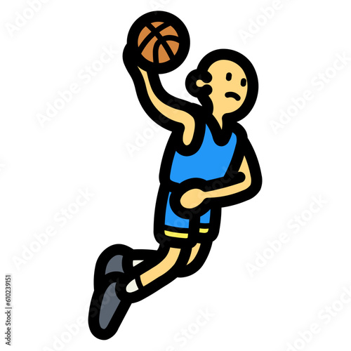 basketball player filled outline icon style