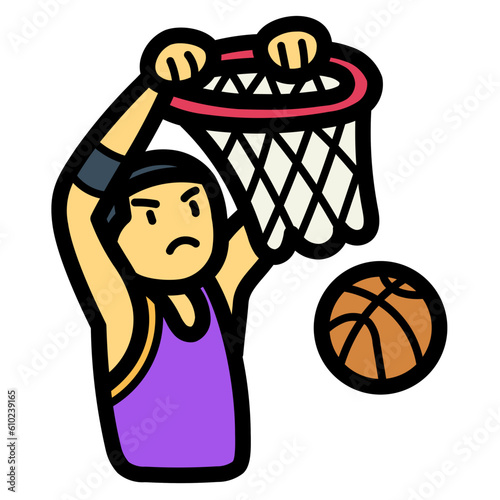 basketball player filled outline icon style