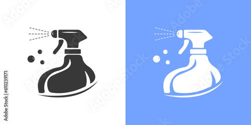 Fast cleaning service logo design template. Spray bottle logo as a cleaning symbol easy clean