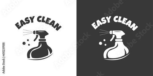 Fast cleaning service logo design template. Spray bottle logo as a cleaning symbol easy clean