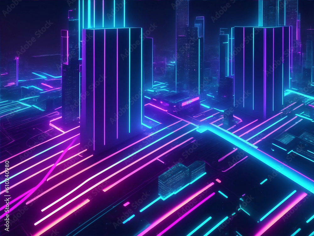 Futuristic city buildings, Generative AI Illustration. Futuristic city buildings, Generative AI Illustration.