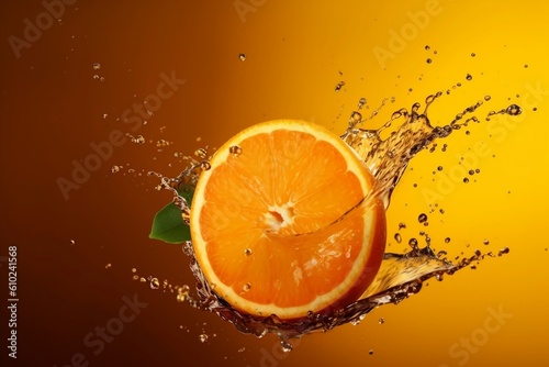 Ripe Juice Splash, Orange. Generative AI